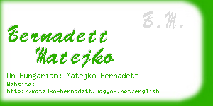 bernadett matejko business card